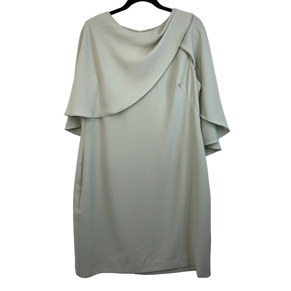 NWT Ralph Lauren 16 Capelet Dress Sleeveless Mother of Bride Event Sage 6820